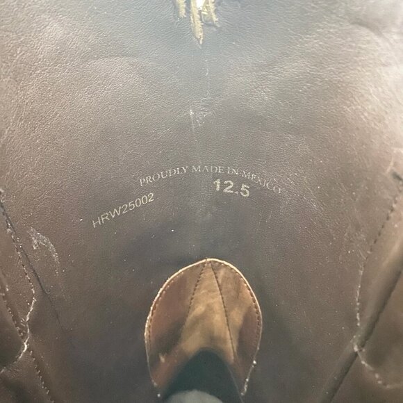 Lane RODEO HOUSTON Mens Cowboy Boots 12.5B Brown Navy Leather Western Blunt Toe - Picture 9 of 11